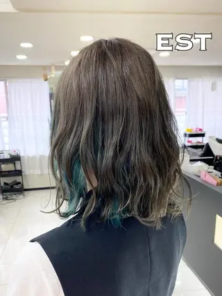 ミディアム カラー ヘアアレンジ エクステ MORI エクステMARIKAのヘアスタイル