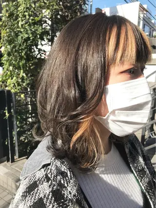 ミディアム カラー パーマ ご新規様限定 透明感カラーKANAのヘアスタイル