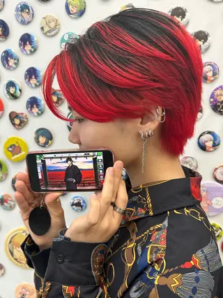 ショート カラー ウルフカット/デザイ ンカラー/あらげのヘアスタイル