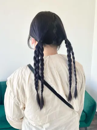 ロング カラー ヘアアレンジ kitin 吉祥寺 山岸花のヘアスタイル