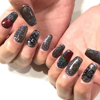 ネイル 渋谷／チップ長さ出し 👑アプレgel-xのネイルデザイン