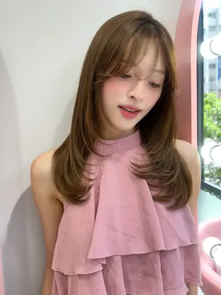 セミロング 透明感カラー♡ 原宿美容室¦Rinaのヘアスタイル