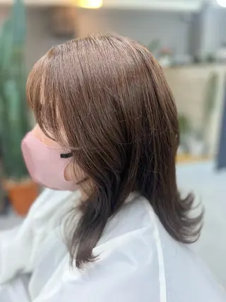 セミロング カラー THE PARK キシオカのヘアスタイル