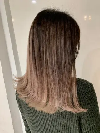 セミロング カラー 無料カットモデル募集 スタイリスト石井大夢のヘアスタイル