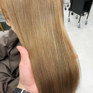 セミロング カラー Lull1人美容室 バレイヤージュのヘアスタイル