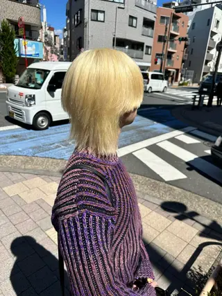 ショート カラー ヘアアレンジ メンズ ダブルカラー｜ なおき｜池袋美容師のヘアスタイル