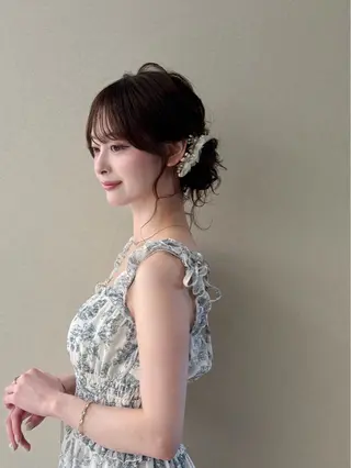 ロング アレンジ透明感カラー 縮毛矯正　銀座　濱田のヘアスタイル