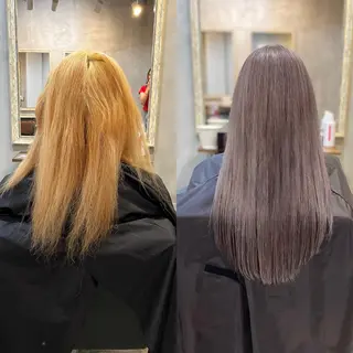 セミロング カラー 🪽新宿 プルエクステ🫧のヘアスタイル