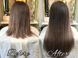ロング カラー 大阪レミーエクステ チビ編み込みのヘアスタイル
