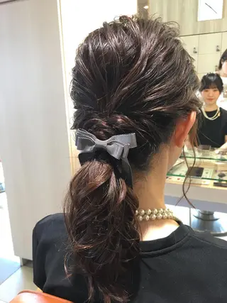 ミディアム ヘアアレンジ ぱつっとボブ/ 小野あかねのヘアスタイル