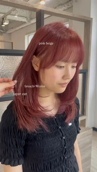 セミロング カラー 透明感&レイヤー 似合わせ🫧/なぎのヘアスタイル