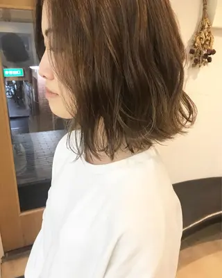 ミディアム クニモトハルナ ボブ/柔らかカラーのヘアスタイル