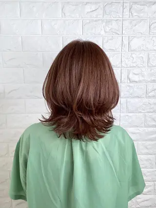 ミディアム カラー 髪質改善縮毛矯正 美容師✂️山崎竜二のヘアスタイル