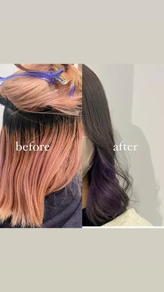 ミディアム カラー nito misakiのヘアスタイル
