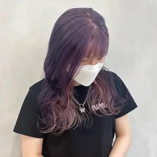 セミロング カラー 🩵ブリーチカラー MIORI🩵のヘアスタイル