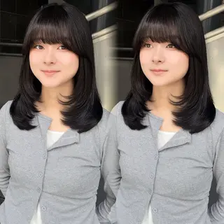 ミディアム calna 古賀 菜摘のヘアスタイル