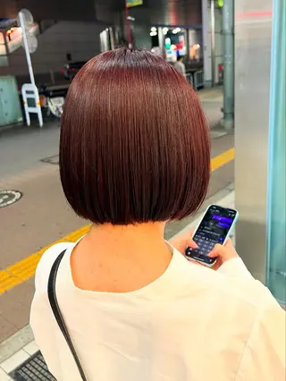 ショート 韓国ボブ/縮毛矯正 /レイヤーカットのヘアスタイル
