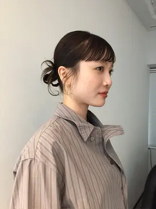 ミディアム ヘアアレンジ MISAKI ショート透明感カラーのヘアスタイル