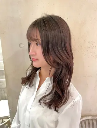 セミロング パーマ 髪質改善 縮毛矯正/ レイヤー/銀座/本木のヘアスタイル