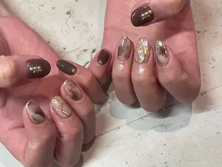 ネイル 韓国/ワンホン/長さ 出しつけ放題🎀のネイルデザイン