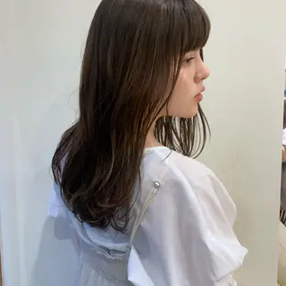 セミロング カラー ブリーチなしWカラー ／レイヤー🎀マリノのヘアスタイル