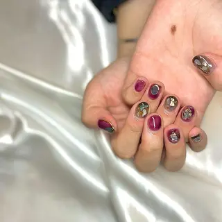 ショート カラー パーマ ヘアアレンジ メンズ キッズ ネイル マツエク・マツパ el. by Aoのネイルデザイン