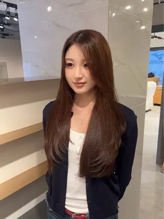 ロング カラー Ranjyu/レディ ース韓国ワンホン🎀のヘアスタイル
