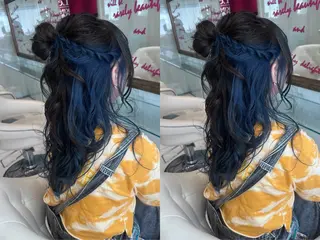 ロング カラー 半田 陽菜のヘアスタイル
