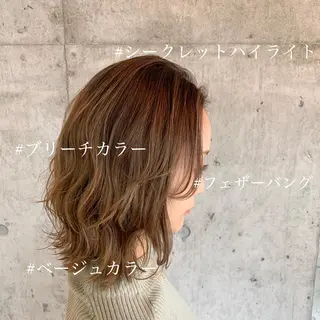 ミディアム 横浜/韓国レイヤー /透明感カラー🌷のヘアスタイル