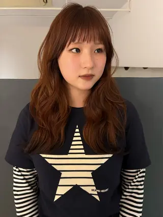 ロング カラー chika/暖色カラ ー/レイヤー/茶屋町のヘアスタイル