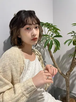 カラー パーマ 透明感ケアカラー/ レイヤー/ryokaのヘアスタイル