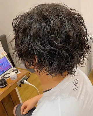 パーマ メンズ 原田 涼矢のヘアスタイル