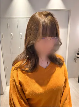 セミロング カラー ひかりダブルカラー/ レイヤー/ボブパーマのヘアスタイル