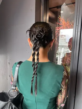 ヘアアレンジ 透明感カラー/縮毛/ chino🍀のヘアスタイル