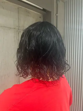 ミディアム パーマ ヘアアレンジ 💥ボブ/艶髪/ 透明感カラー/陸人のヘアスタイル