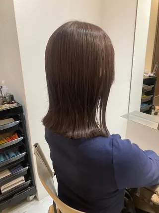 ミディアム ✨色持ちの良い艶 カラー✨蟹江真世のヘアスタイル