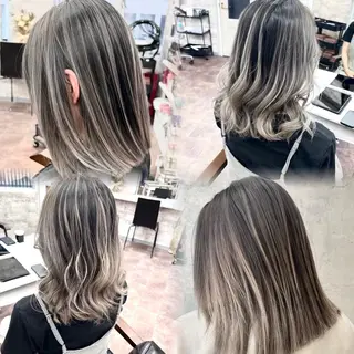 セミロング カラー 紗良🩰⟡.·*. ハイトーン/縮毛矯正のヘアスタイル