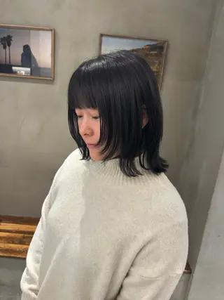セミロング 新宿/顔周りカット +レイヤー=しずく♩のヘアスタイル