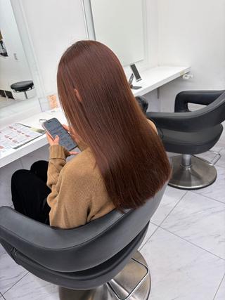 ロング カラー 楽人🥨ミルクティー /縮毛🥨のヘアスタイル