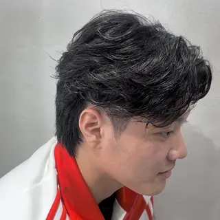 パーマ メンズ 曲がる縮毛矯正 LIBER 岩名のヘアスタイル