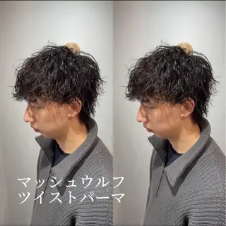 パーマ メンズ センターパート ／植田のヘアスタイル