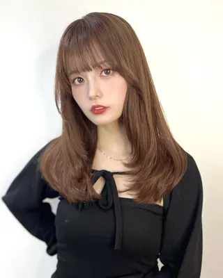 ロング カラー ヘアアレンジ 韓国レイヤー/顔周り 美髪矯正 KAITOのヘアスタイル