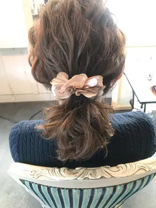 セミロング カラー ヘアアレンジ Mariana/ 鶴原-ハイライトのヘアスタイル