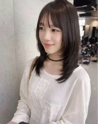 セミロング カラー パーマ ヘアアレンジ 艶髪縮毛矯正/透明感 カラー/YUKAのヘアスタイル