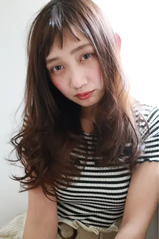 ロング カラー パーマ ヘアアレンジ アンブレラカラー💫 フェイスフレーミングのヘアスタイル