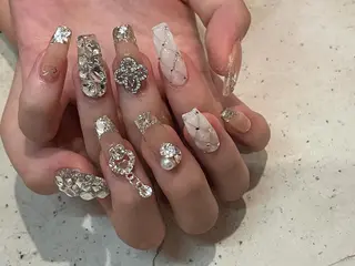 ネイル 韓国/ワンホン/長さ 出しつけ放題🎀のネイルデザイン