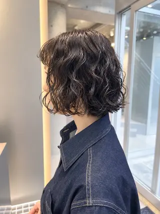 ショート パーマ ボブパーマコテ巻き風 パーマNo1深江秀平のヘアスタイル