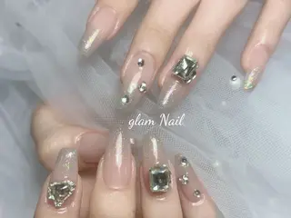 ネイル エツメ💅 長さ出し🎀デザインのネイルデザイン