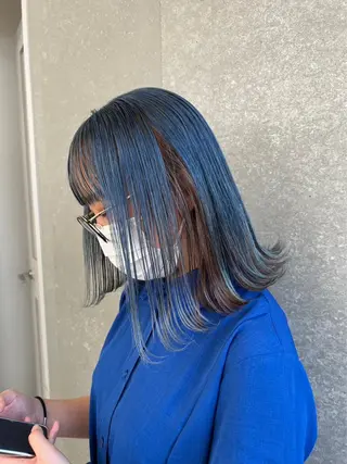 ミディアム カラー ブリーチ特化 梅田本多翔のヘアスタイル