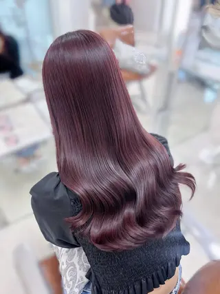 ロング カラー ベージュカラー/ 束感マツエク/ここなのヘアスタイル